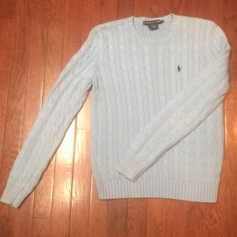 Women’s light blue Polo Ralph Lauren cable knit